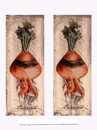 Framed Fresco Veggies VI Print