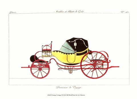 Framed Antique Carriage I Print