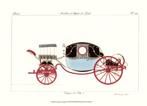 Framed Antique Carriage VI Print