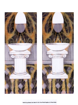 Framed 2up Shabby Chich Bath II Print