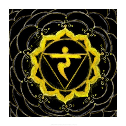 Framed Manipura - Solar Plexus Chakra, Sparkling Jewel Print