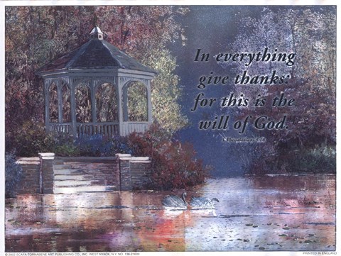 Framed Swans/Gazebo (verse) Print