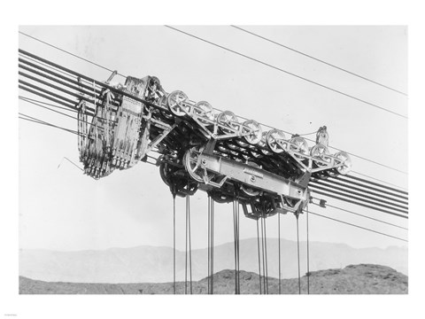 Framed Detail of carriage of permanent 150-ton cableway at Boulder Dam Print