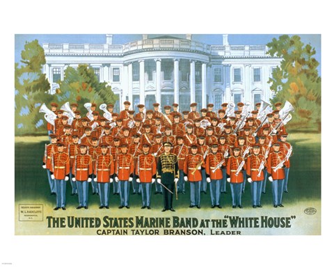 Framed Marine Band at the White house Print