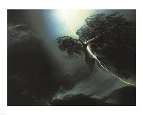 Framed Lightning Strike Print