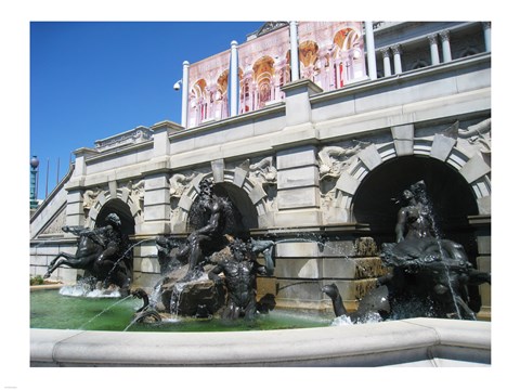 Framed Library of Congress Court of Neptune Fountain Washington DC Print