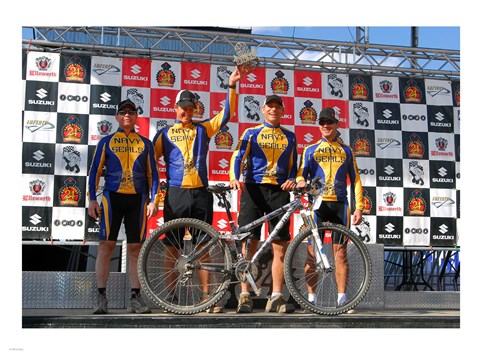 Framed US Navy our Navy SEALS claim their trophy after winning a five-race series Print