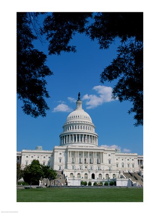 Framed Facade of the Capitol Building, Washington, D.C., USA Print