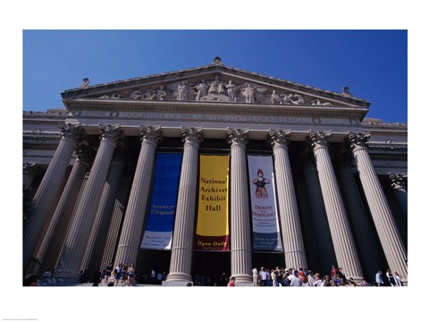 Framed Facade of the U.S. National Archives, Washington, D.C., USA Print