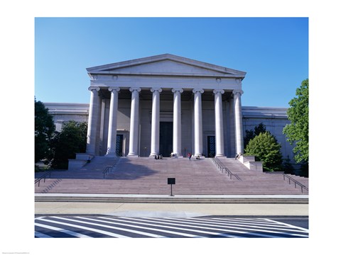 Framed Facade of the National Gallery of Art Front Steps, Washington, D.C., USA Print