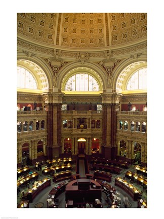 Framed Main Reading Room Library of Congress Washington, D.C. USA Print