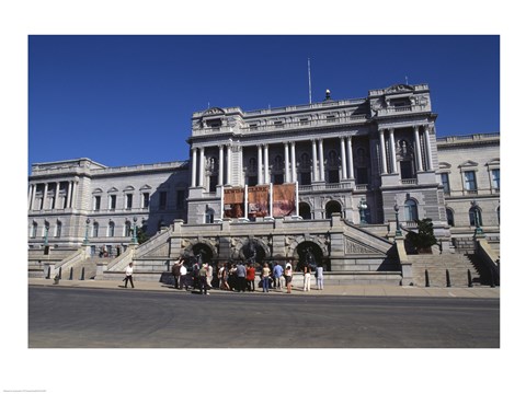 Framed Facade of a government building, Thomas Jefferson Building, Library Of Congress, Washington DC, USA Print