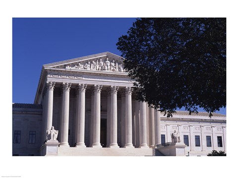 Framed Facade of a government building, US Supreme Court Building, Washington DC, USA Print