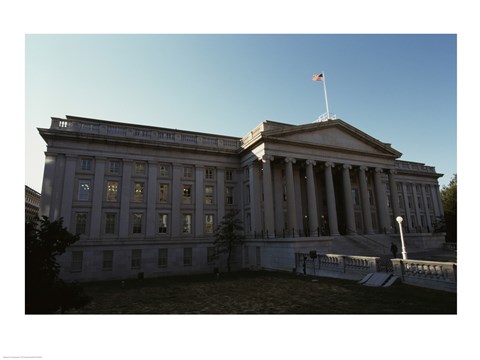Framed Facade of a financial building, Department of the Treasury, Washington DC, USA Print
