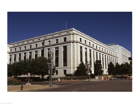 Framed Building at the roadside, Dirksen Senate Office Building, Washington DC, USA Print