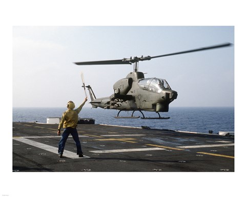 Framed AH-1T Sea Cobra helicopter Print