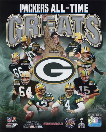 Framed Green Bay Packers All Time Greats Composite Print