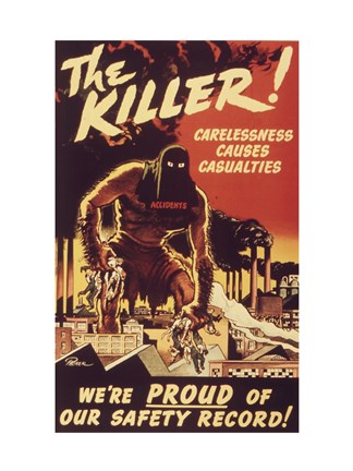 Framed Carelessness Causes Casualties Print