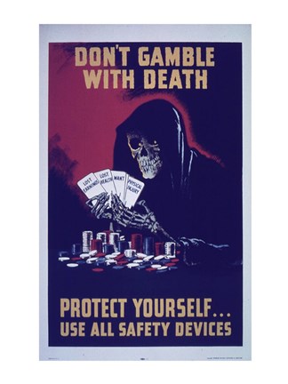 Framed Don&#39;t Gamble With Death Print