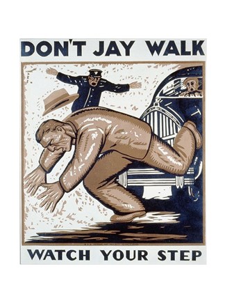 Framed Don't Jay Walk Print