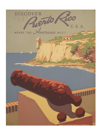 Framed Discover Puerto Rico U.S.A. Print