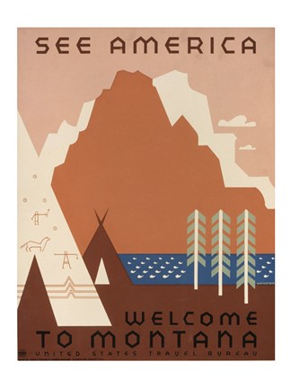 Framed See America Welcome to Montana Print