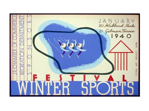 Framed Winter sports festival, Jr. Chamber of Commerce Print