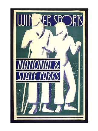 Framed Winter sports, national &amp; state parks Print
