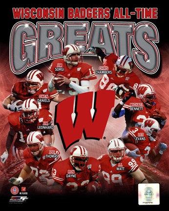 Framed University of Wisconsin Badgers All Time Greats Composite Print