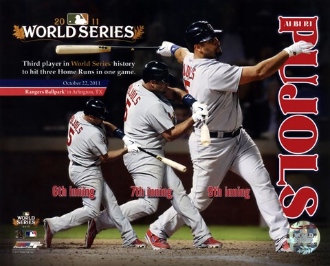 Framed Albert Pujols 3 Home Runs World Series Composite (#24) Print