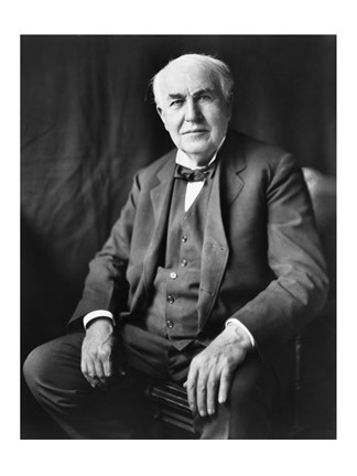 Framed Thomas Edison Seated Print