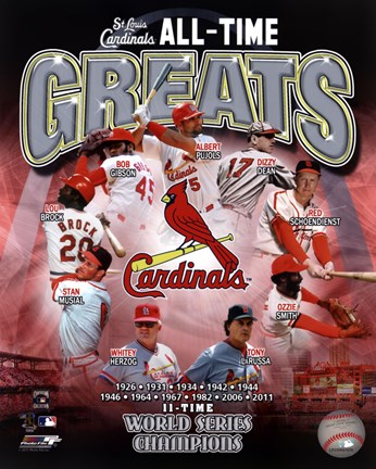 Framed St. Louis Cardinals All Time Greats Composite Print