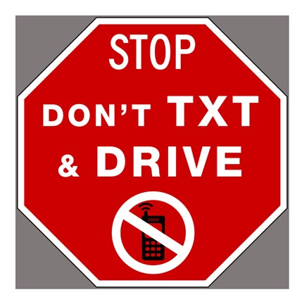 Framed Don&#39;t Text And Drive Print