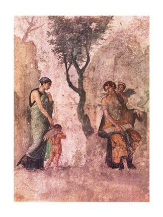 Framed La punizione di Amore Aphrodite Pompeii mural Print