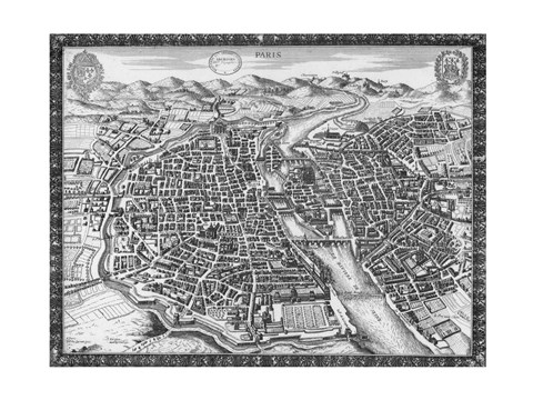 Framed 1630 Plan de Sauv Print