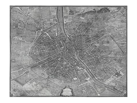 Framed Plan de Turgot Print