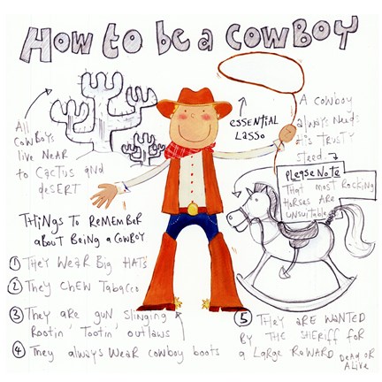 Framed How to be a Cowboy Print