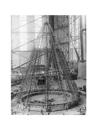 Framed Rear Frame Constructing New German Zeppelin Print
