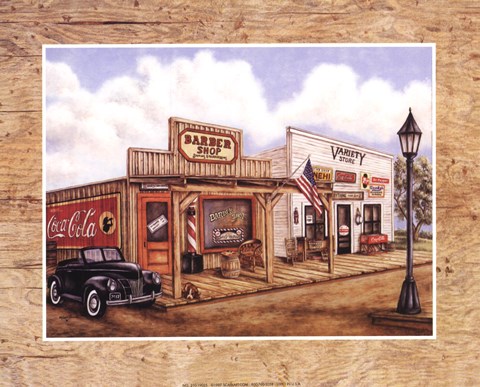 Framed Barber Shop Print