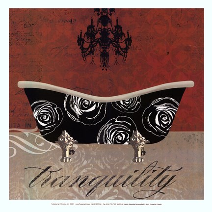 Framed Baroque Bath I - mini Print