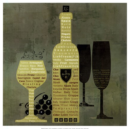 Framed Wine to Live by II - special Print