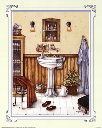 Framed His Bathroom Print