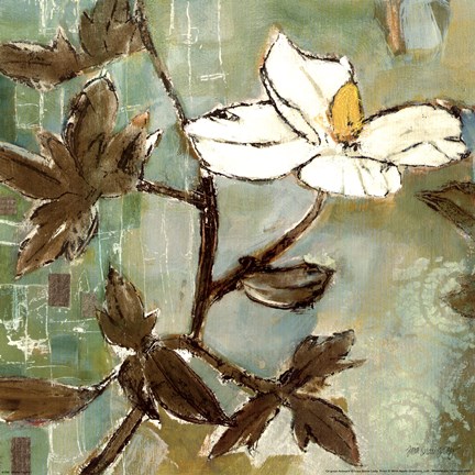 Framed White Trellis I Print