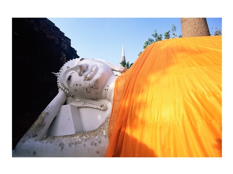 Framed Reclining Buddha, Wat Yai Chai Mongkhon, Ayutthaya, Thailand Print