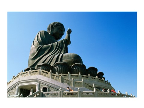 Framed Statue of Buddha, Po Lin Monastery, Hong Kong, China Print