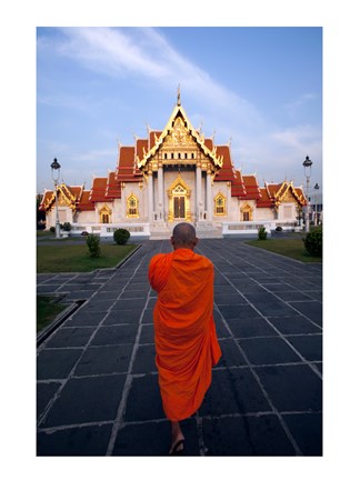 Framed Buddhist Monk at a Temple Print