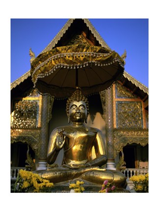 Framed Statue of Buddha, Wat Phra Sing, Chiang Mai Province, Thailand Print