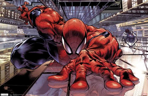 Framed Spider-Man - Wall Crawler Print