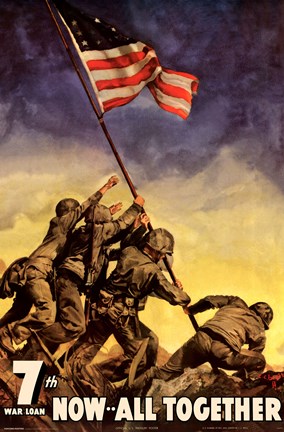 Framed Iwo Jima - Now All Together Print
