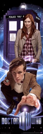 Framed Doctor Who Doctor, Amy, Tardis Vert. Print